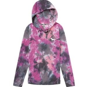 Victoria Secret Pink Black Tie Dye Crossover Tunic Pullover Sweatshirt xs